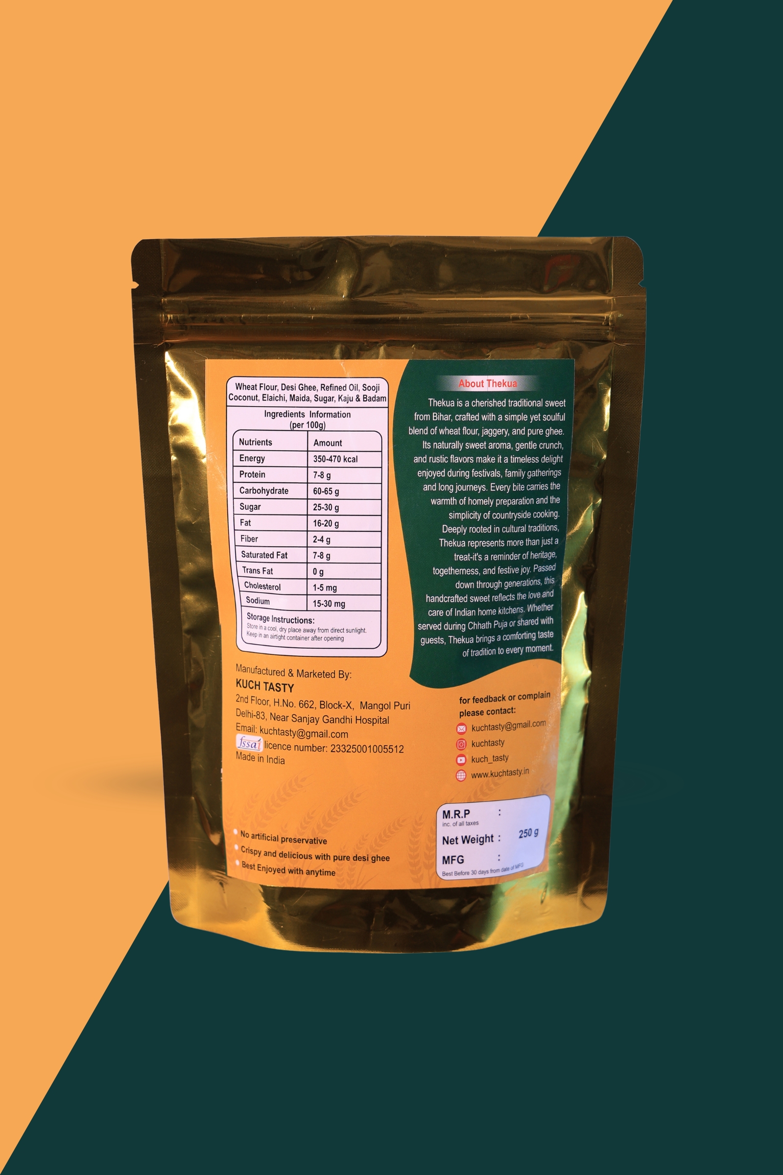 Kuch Tasty Homemade Thekua – Coconut & Elaichi Flavour (250g) - Image 3