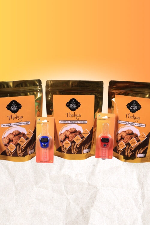 Kuch Tasty Homemade Thekua Combo Pack – Coconut & Jaggery Flavour (3 × 250g) + FREE Finger Counters