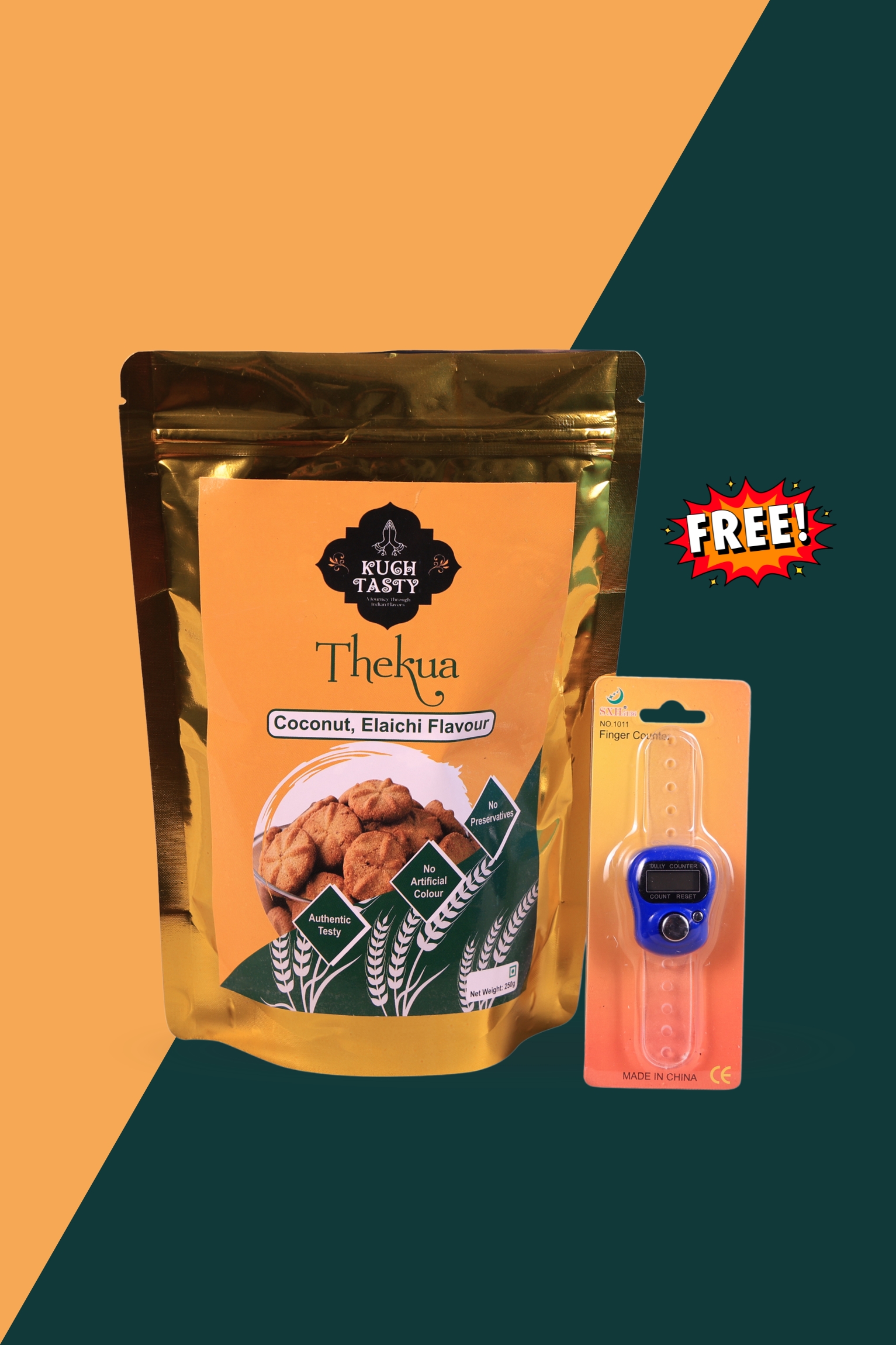 Kuch Tasty Homemade Thekua – Coconut & Elaichi Flavour (250g)