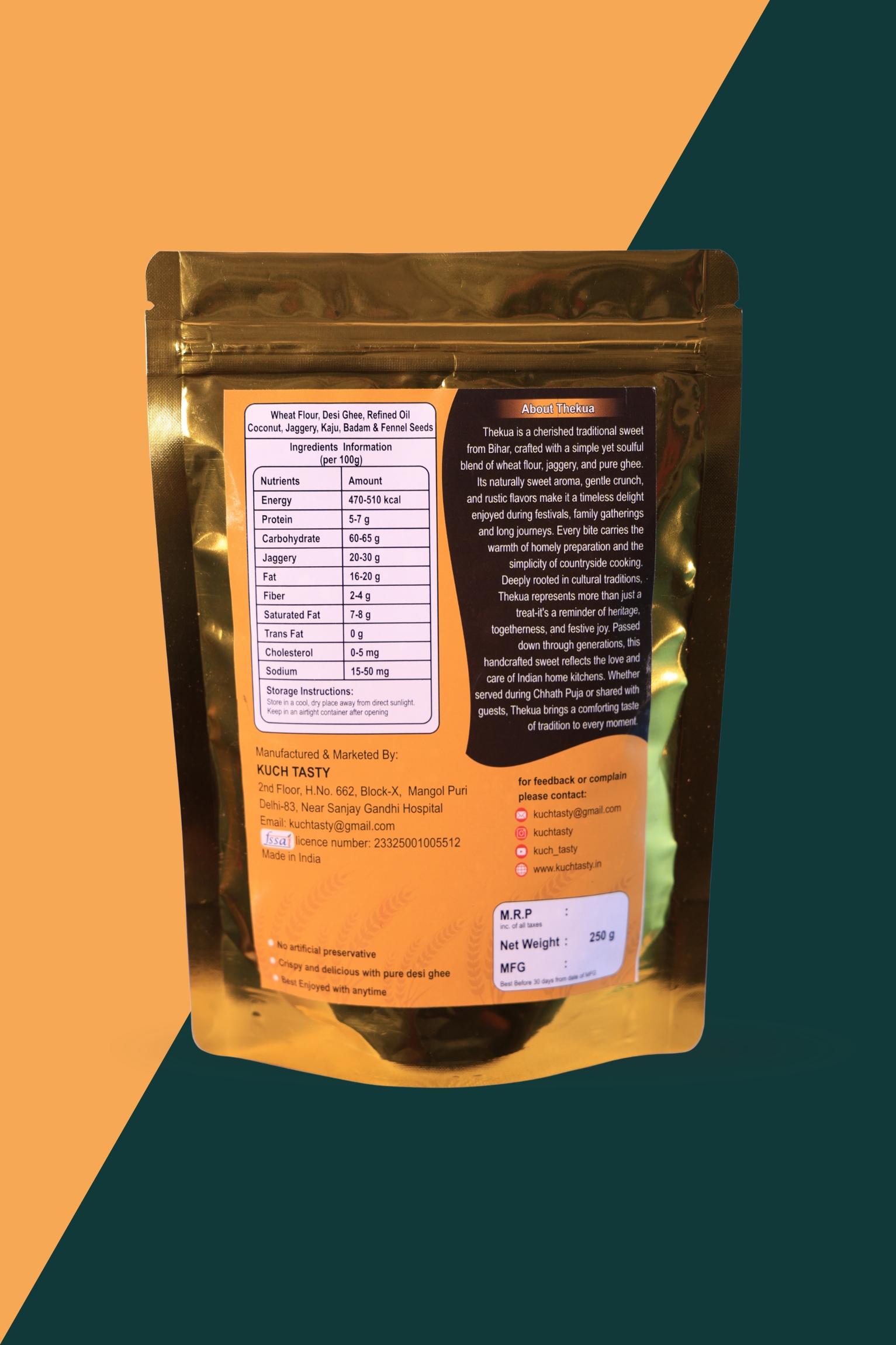 Kuch Tasty Homemade Thekua – Coconut & Jaggery Flavour (250g) - Image 3