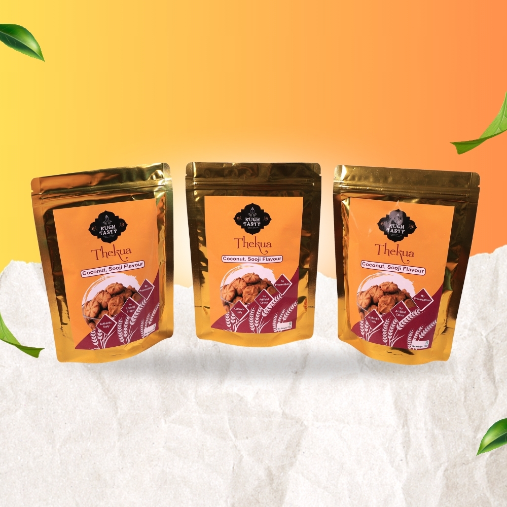 Kuch Tasty Homemade Thekua Combo Pack – Coconut & Sooji Flavour (3 × 250g) + FREE Finger Counters - Image 3